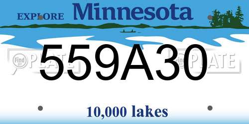 559A30 Minnesota License Plate