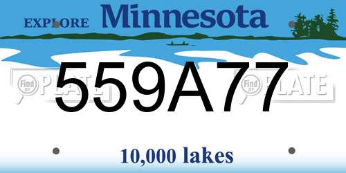 559A77 Minnesota License Plate