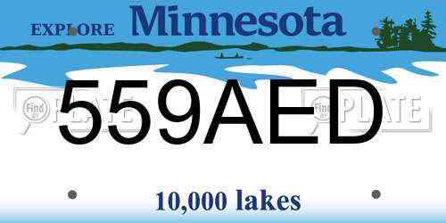 559AED Minnesota License Plate