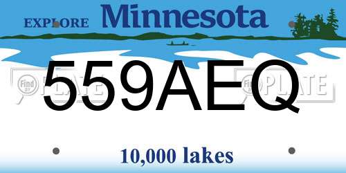 559AEQ Minnesota License Plate