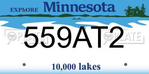 559AT2 Minnesota License Plate