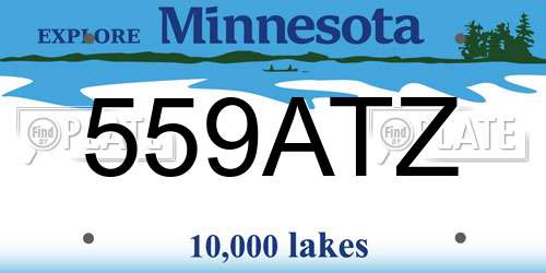 559ATZ Minnesota License Plate