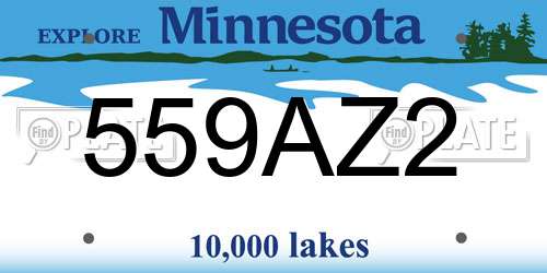 559AZ2 Minnesota License Plate