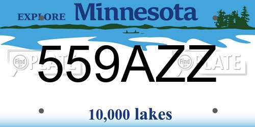 559AZZ Minnesota License Plate