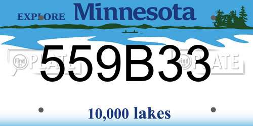 559B33 Minnesota License Plate