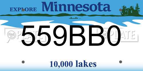 559BB0 Minnesota License Plate