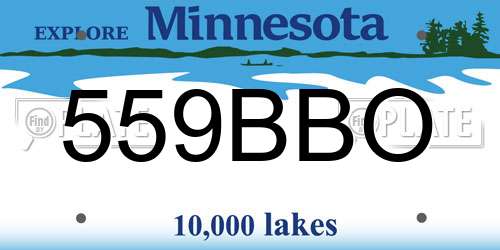 559BBO Minnesota License Plate