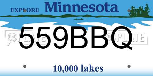 559BBQ Minnesota License Plate