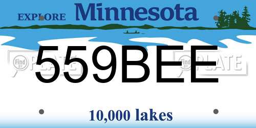 559BEE Minnesota License Plate