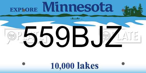 559BJZ Minnesota License Plate