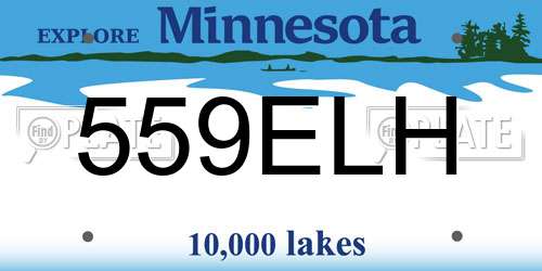 559ELH Minnesota License Plate