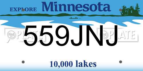 559JNJ Minnesota License Plate