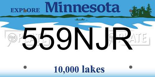 559NJR Minnesota License Plate