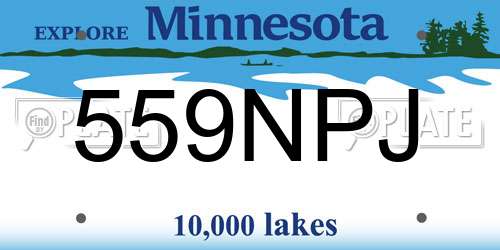 559NPJ Minnesota License Plate