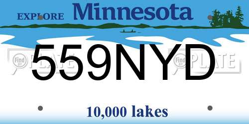 559NYD Minnesota License Plate