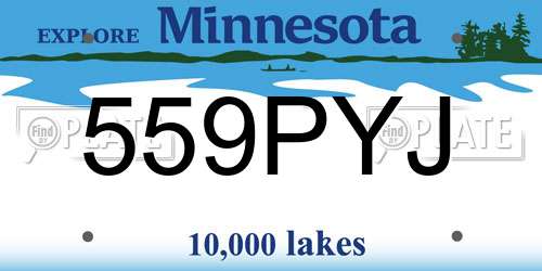 559PYJ Minnesota License Plate