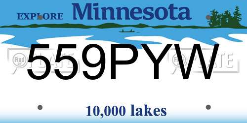 559PYW Minnesota License Plate
