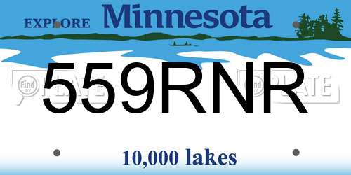 559RNR Minnesota License Plate