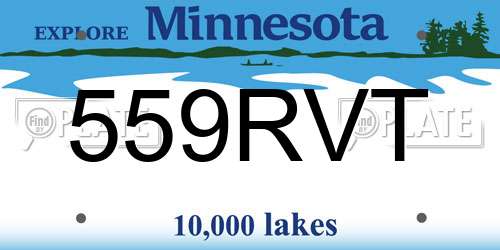 559RVT Minnesota License Plate