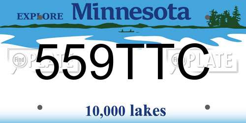 559TTC Minnesota License Plate