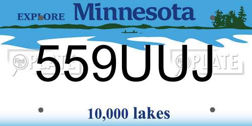 559UUJ Minnesota License Plate