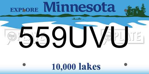559UVU Minnesota License Plate