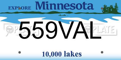 559VAL Minnesota License Plate