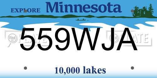 559WJA Minnesota License Plate