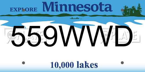 559WWD Minnesota License Plate