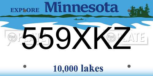 559XKZ Minnesota License Plate