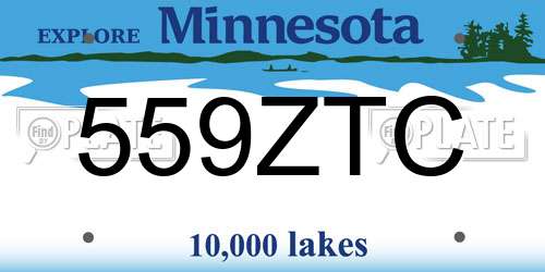 559ZTC Minnesota License Plate