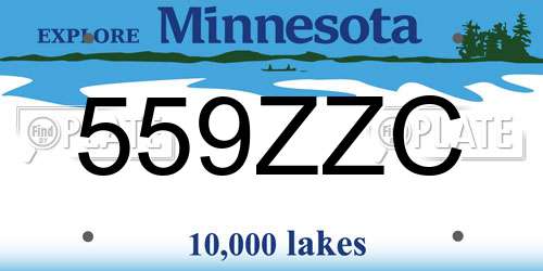 559ZZC Minnesota License Plate