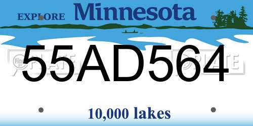 55AD564 Minnesota License Plate