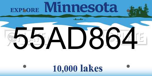 55AD864 Minnesota License Plate