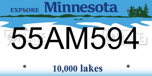 55AM594 Minnesota License Plate