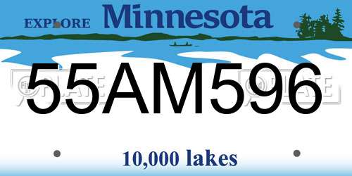 55AM596 Minnesota License Plate