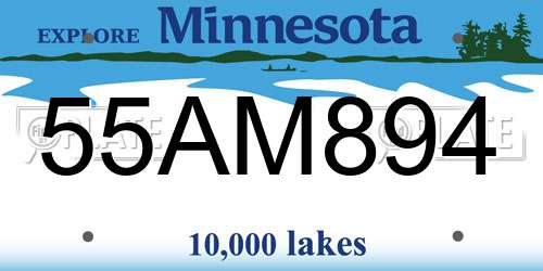 55AM894 Minnesota License Plate