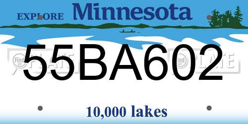 55BA602 Minnesota License Plate