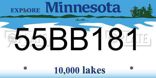 55BB181 Minnesota License Plate