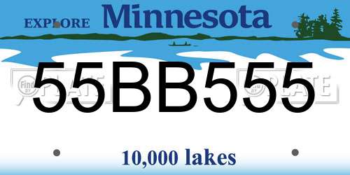 55BB555 Minnesota License Plate