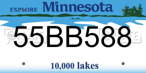 55BB588 Minnesota License Plate
