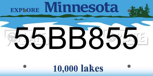 55BB855 Minnesota License Plate