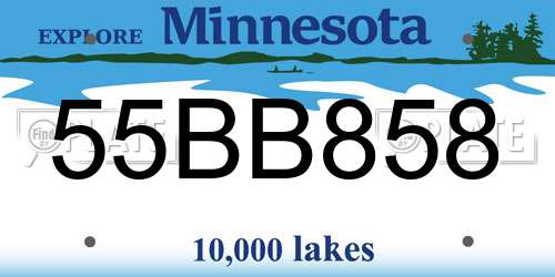 55BB858 Minnesota License Plate