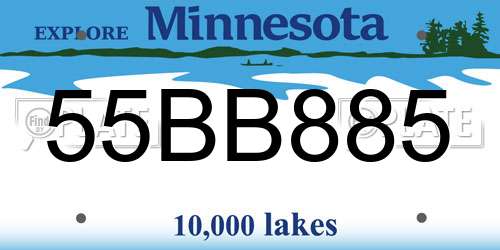 55BB885 Minnesota License Plate