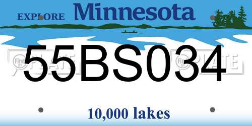 55BS034 Minnesota License Plate