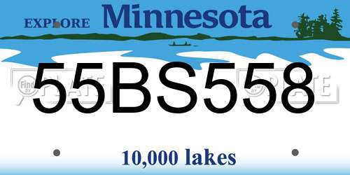 55BS558 Minnesota License Plate