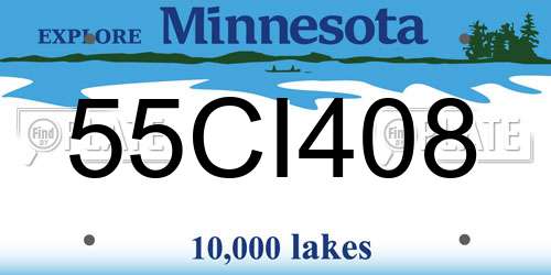 55CI408 Minnesota License Plate