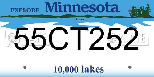 55CT252 Minnesota License Plate