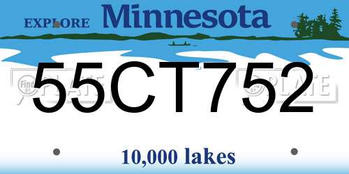 55CT752 Minnesota License Plate