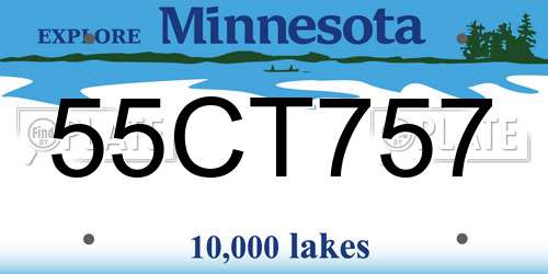 55CT757 Minnesota License Plate